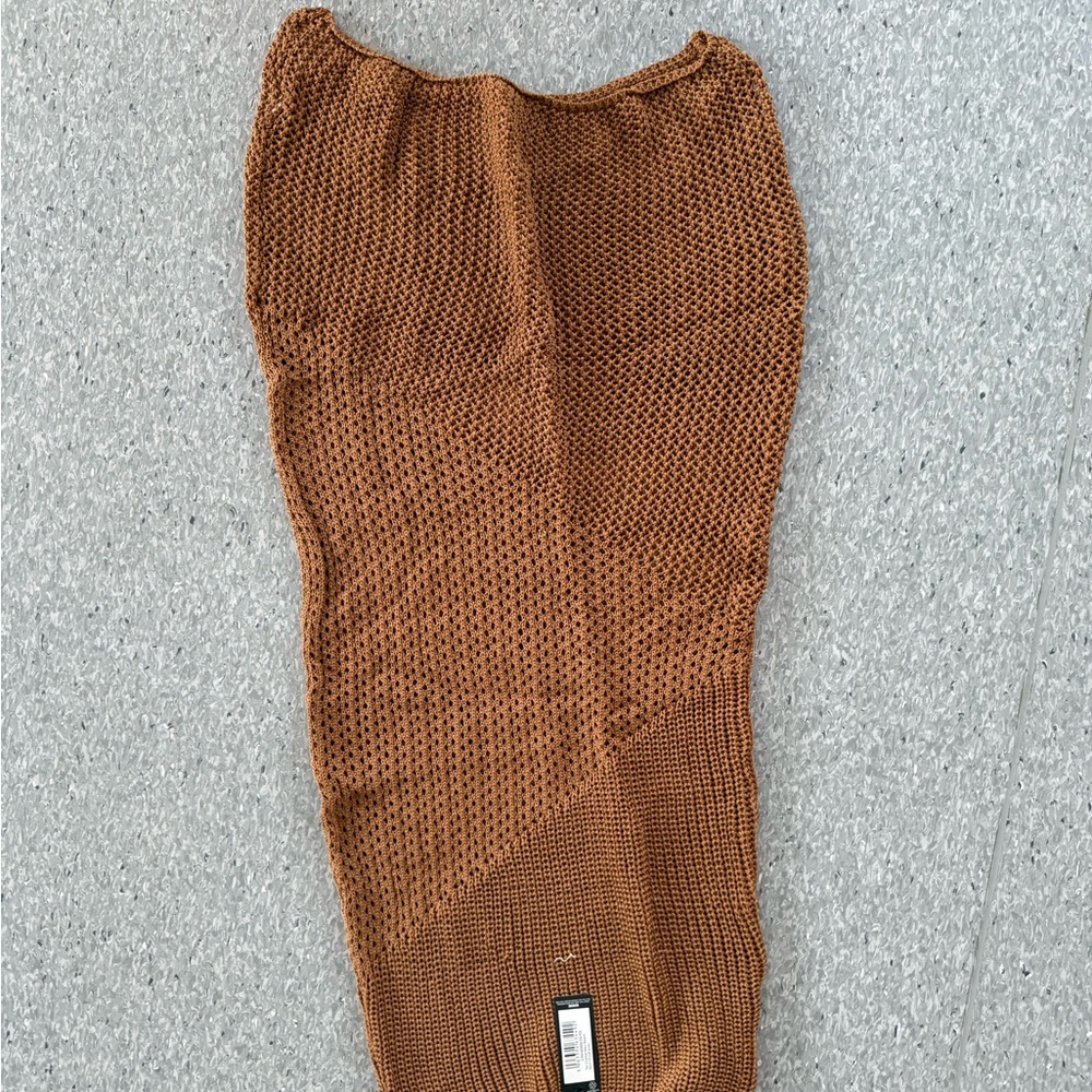 PrettyLittleThing Tan Knit Skirt